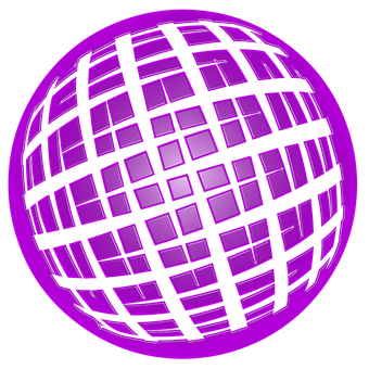 Purple Disco Ball Illustration