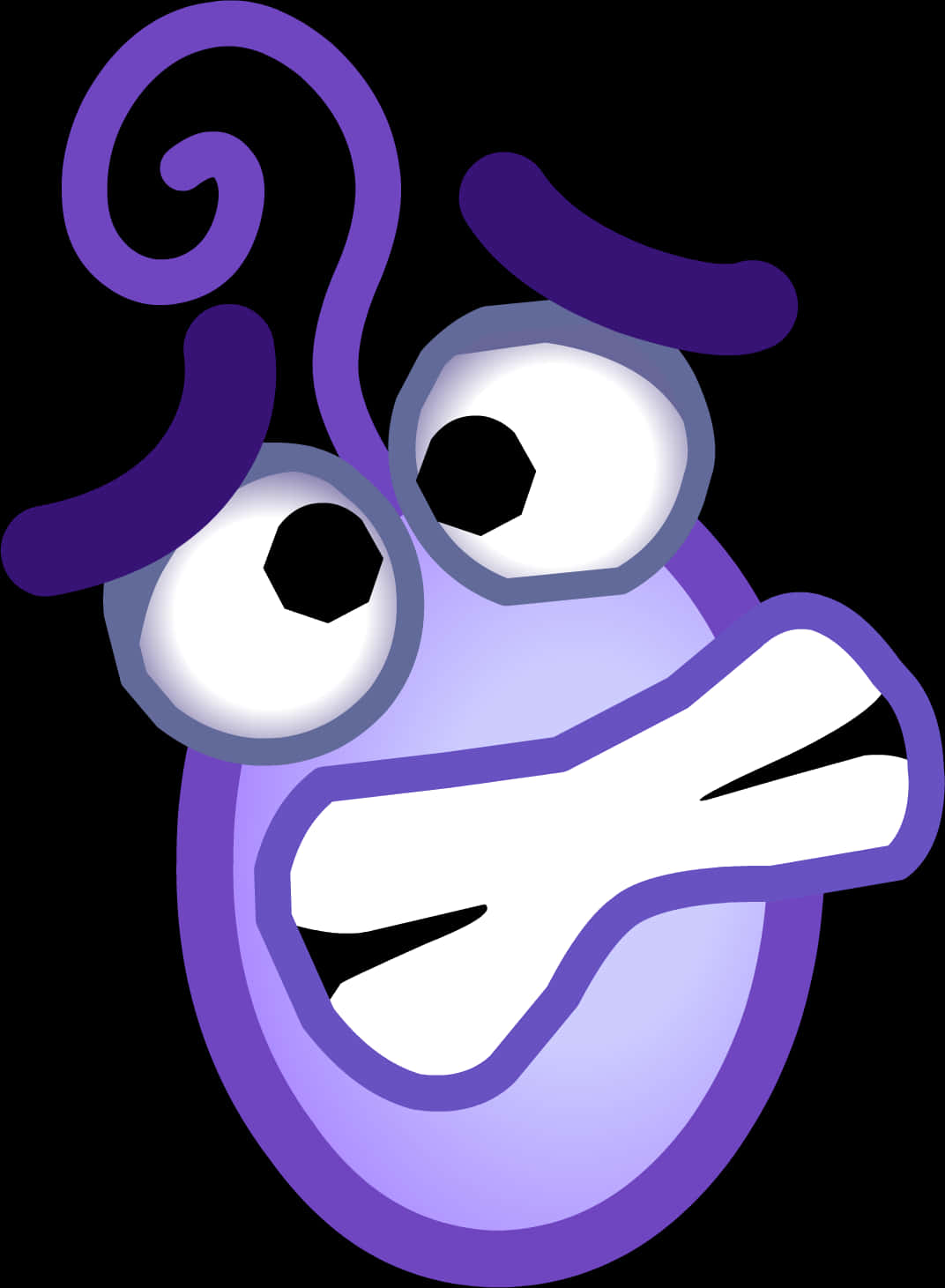 Purple Faced Cartoon Emoji Graphic