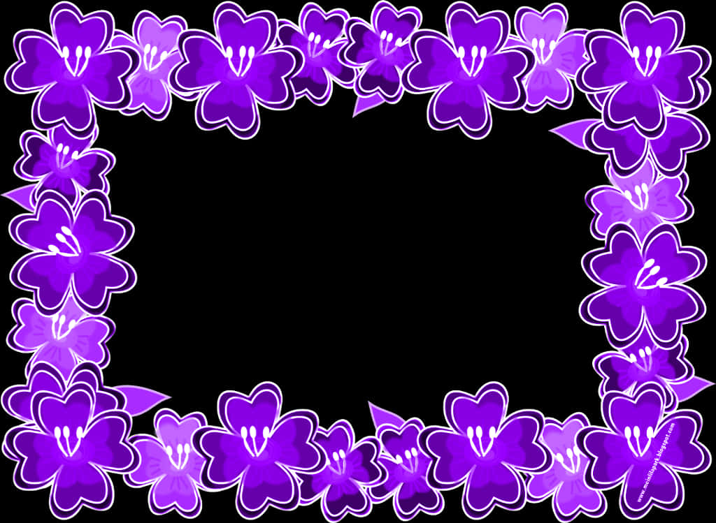 Purple Floral Frame Design