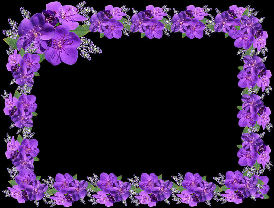 Purple Floral Frame Design