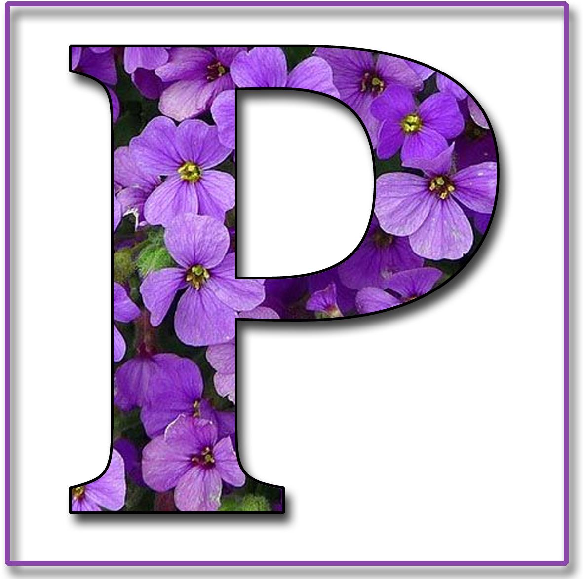 Purple Floral Letter P