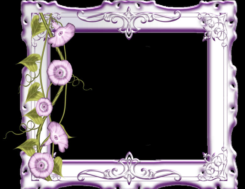 Purple Floral Photo Frame