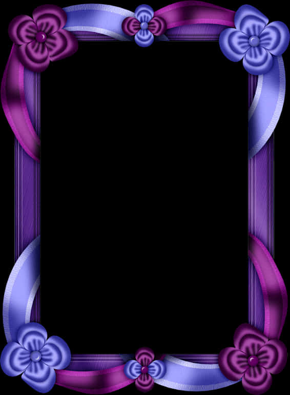 Purple Floral Photo Frame Design