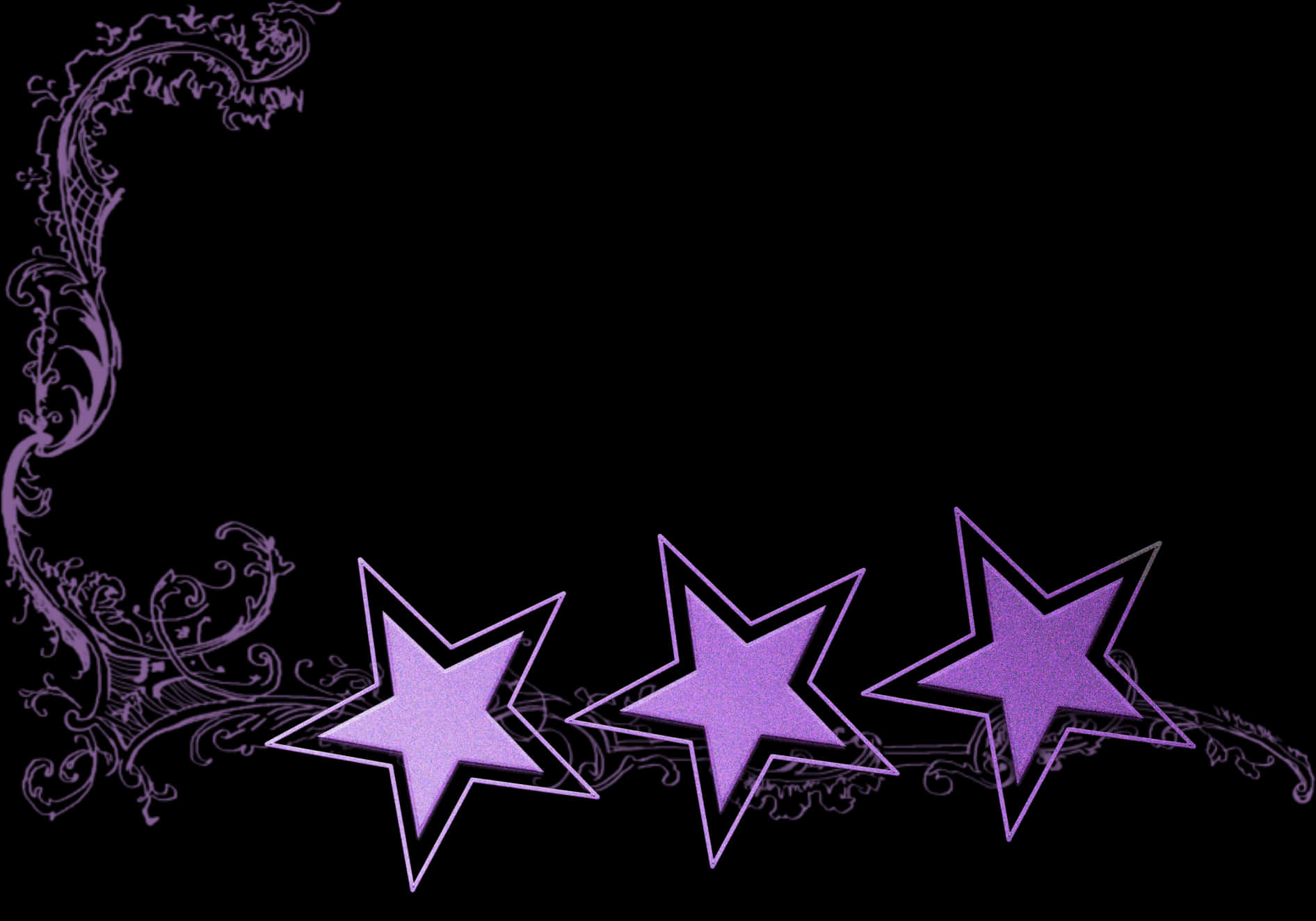 Purple Floral Star Border Design