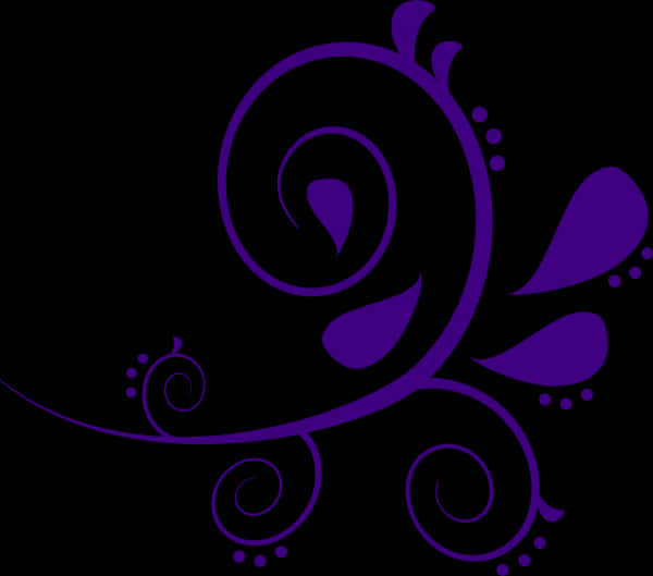 Purple Floral Swirl Design