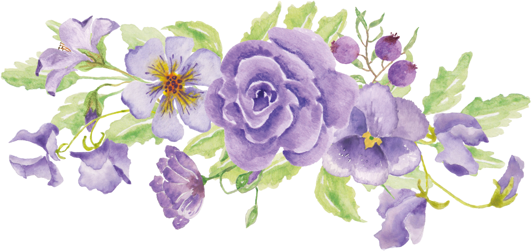 Purple_ Floral_ Watercolor_ Arrangement