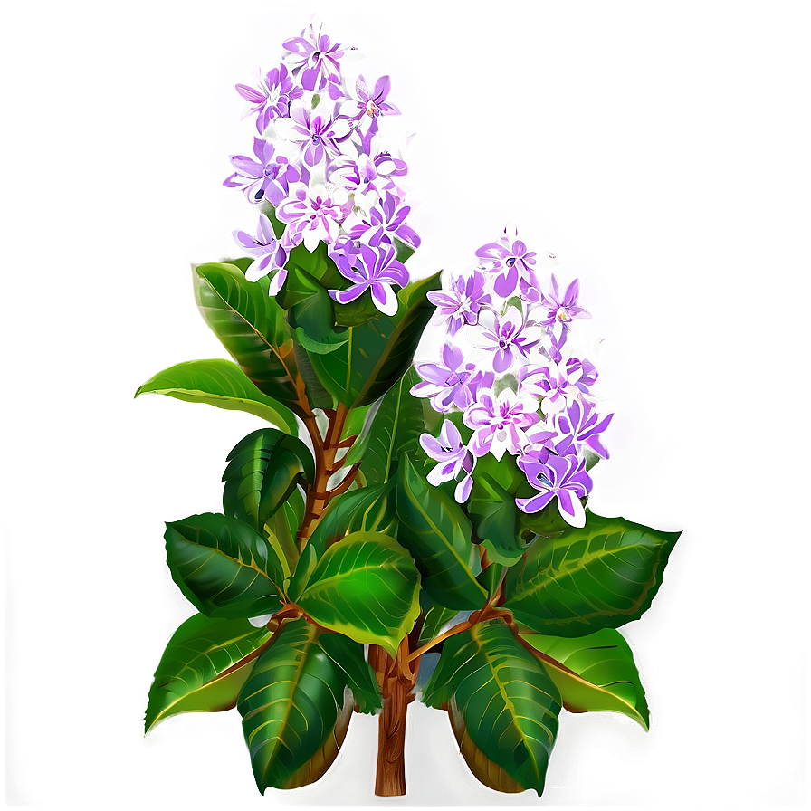 Purple Flower Bush Png 7