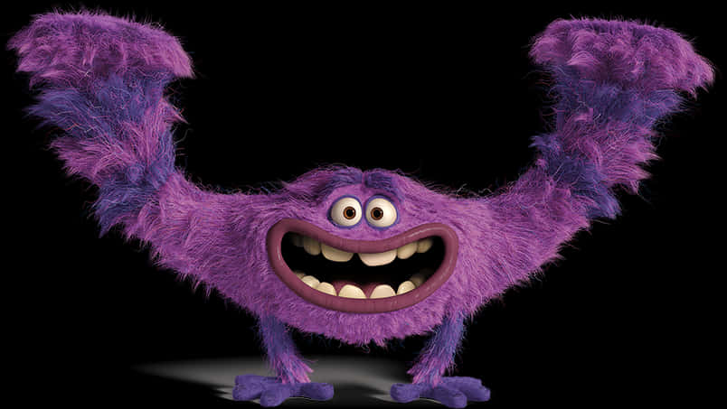 Purple Furry Monster Cartoon