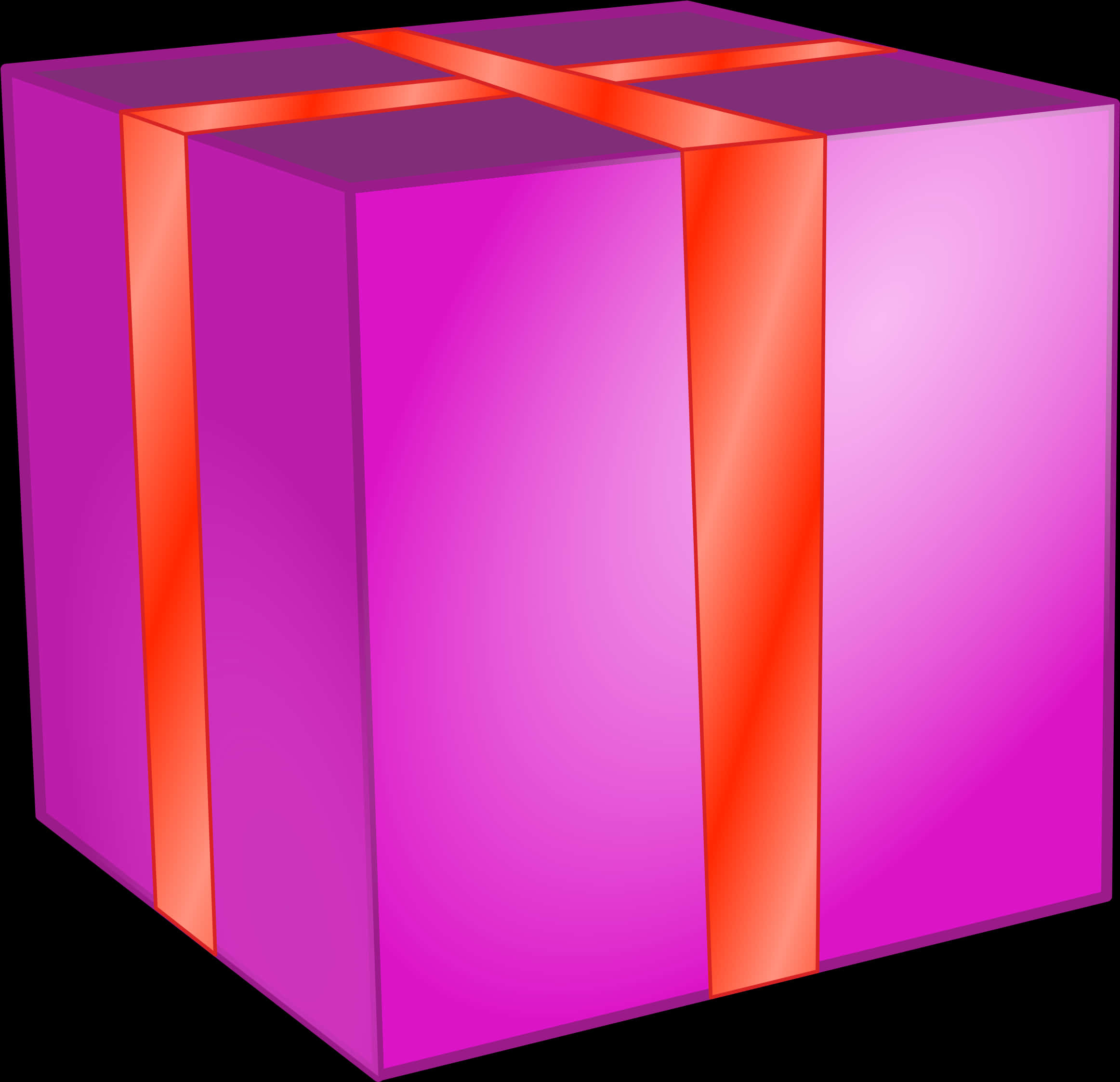 Purple Gift Boxwith Orange Ribbon