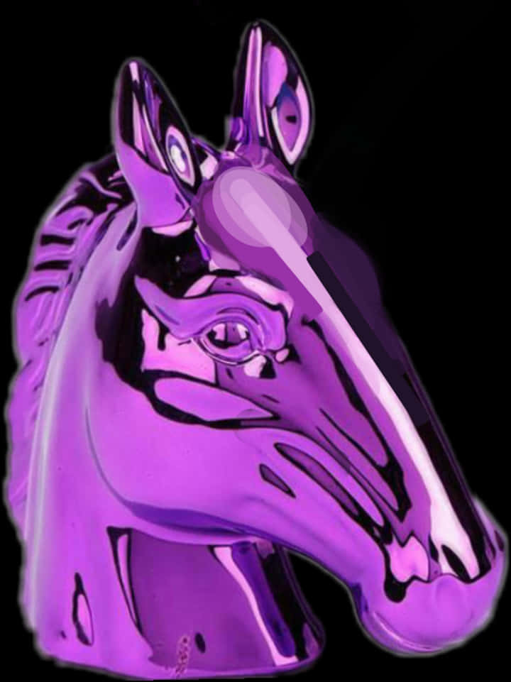 Purple Glass Horse Sculpture