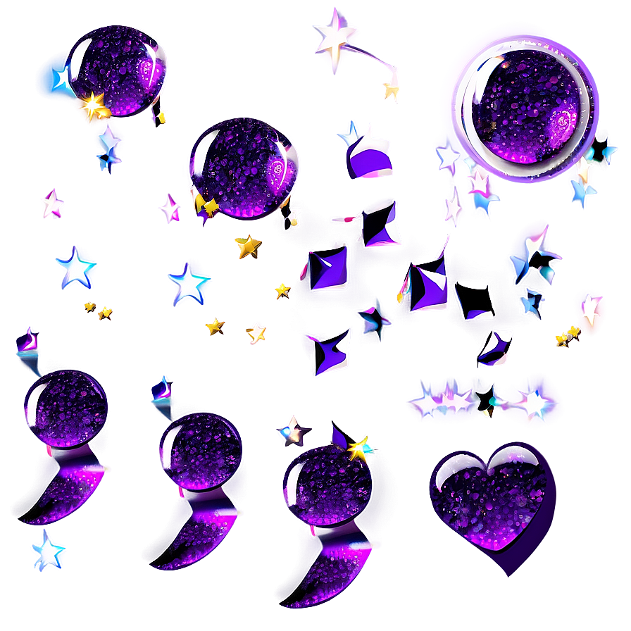 Purple Glitter Confetti Png Lli