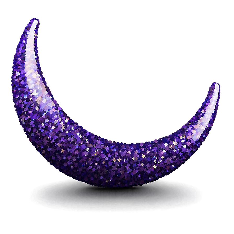 Purple Glitter Crescent Png 93