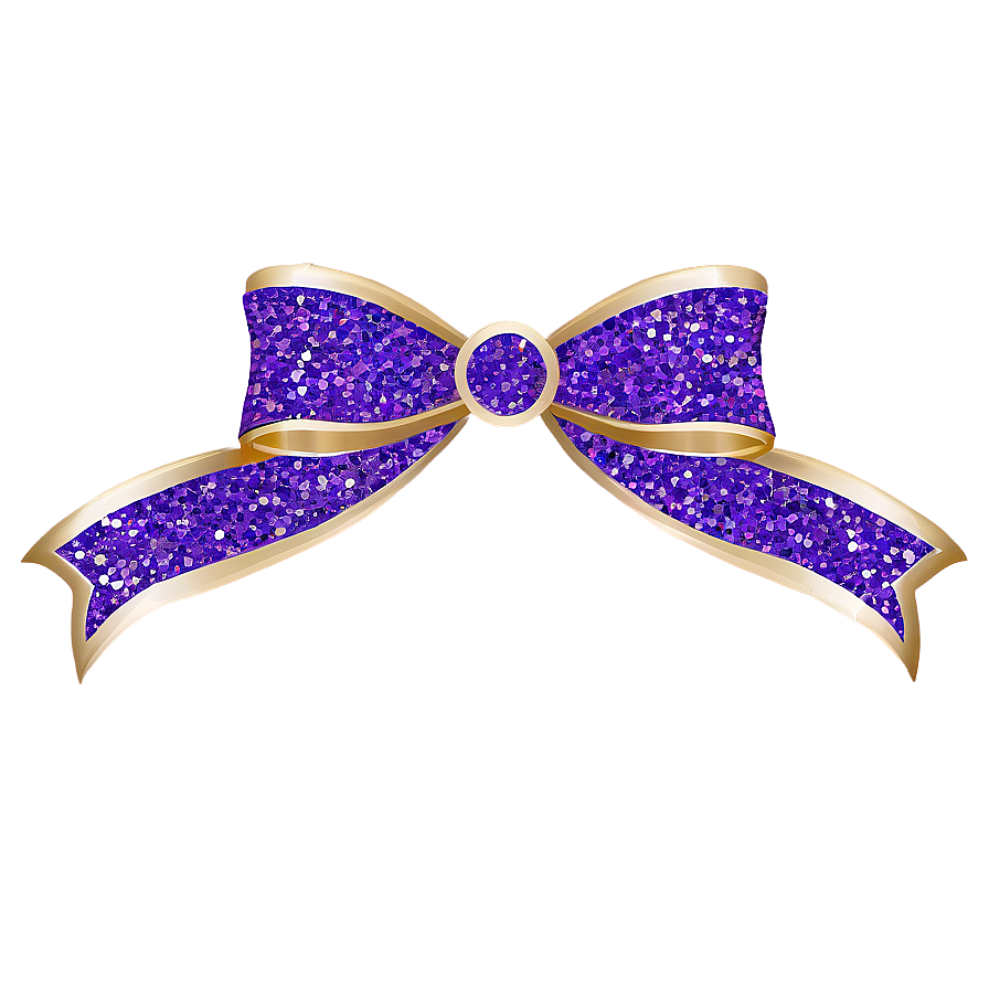 Purple Glitter Gift Bow Png 37