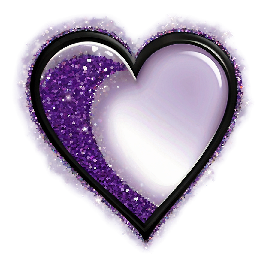 Purple Glitter Heart Png 43