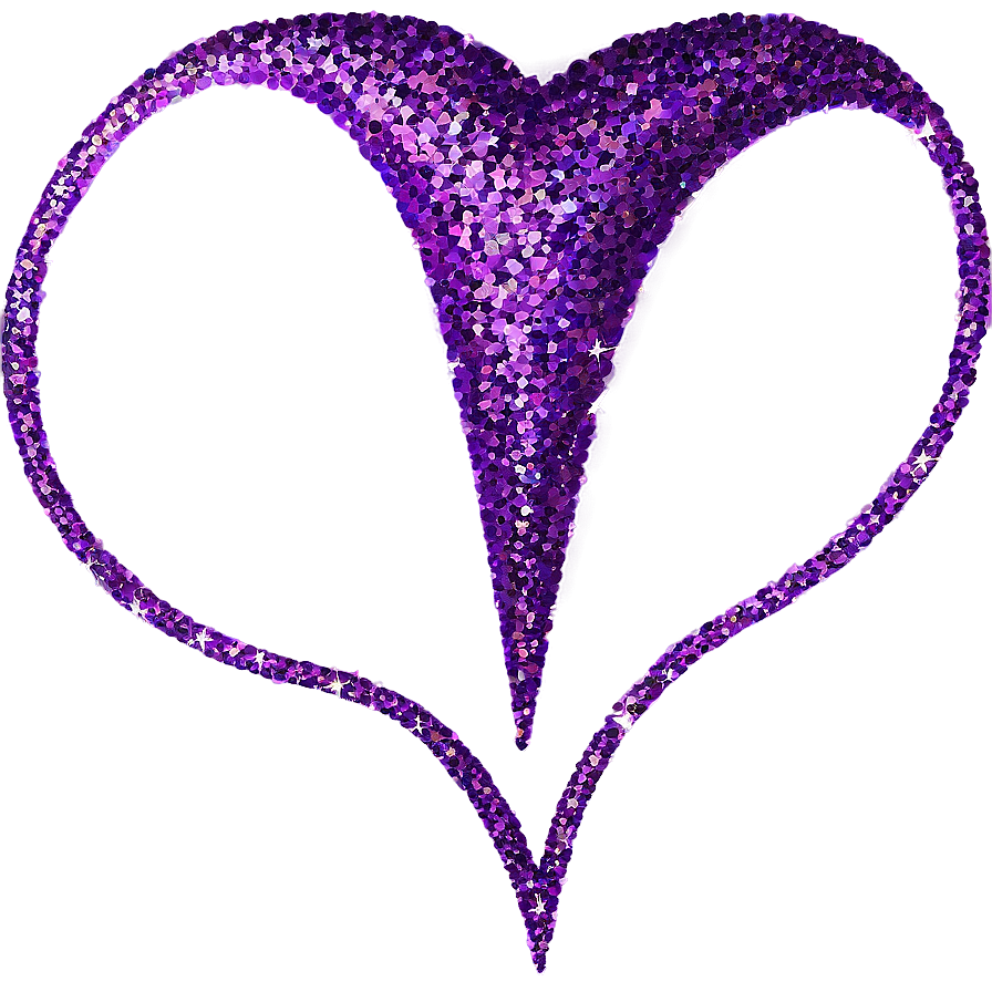 Purple Glitter Heart Png 99