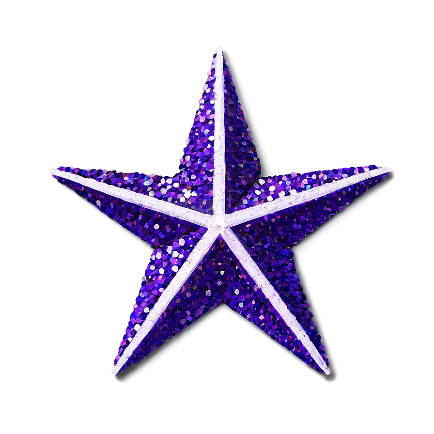 Purple Glitter Star Png 06252024