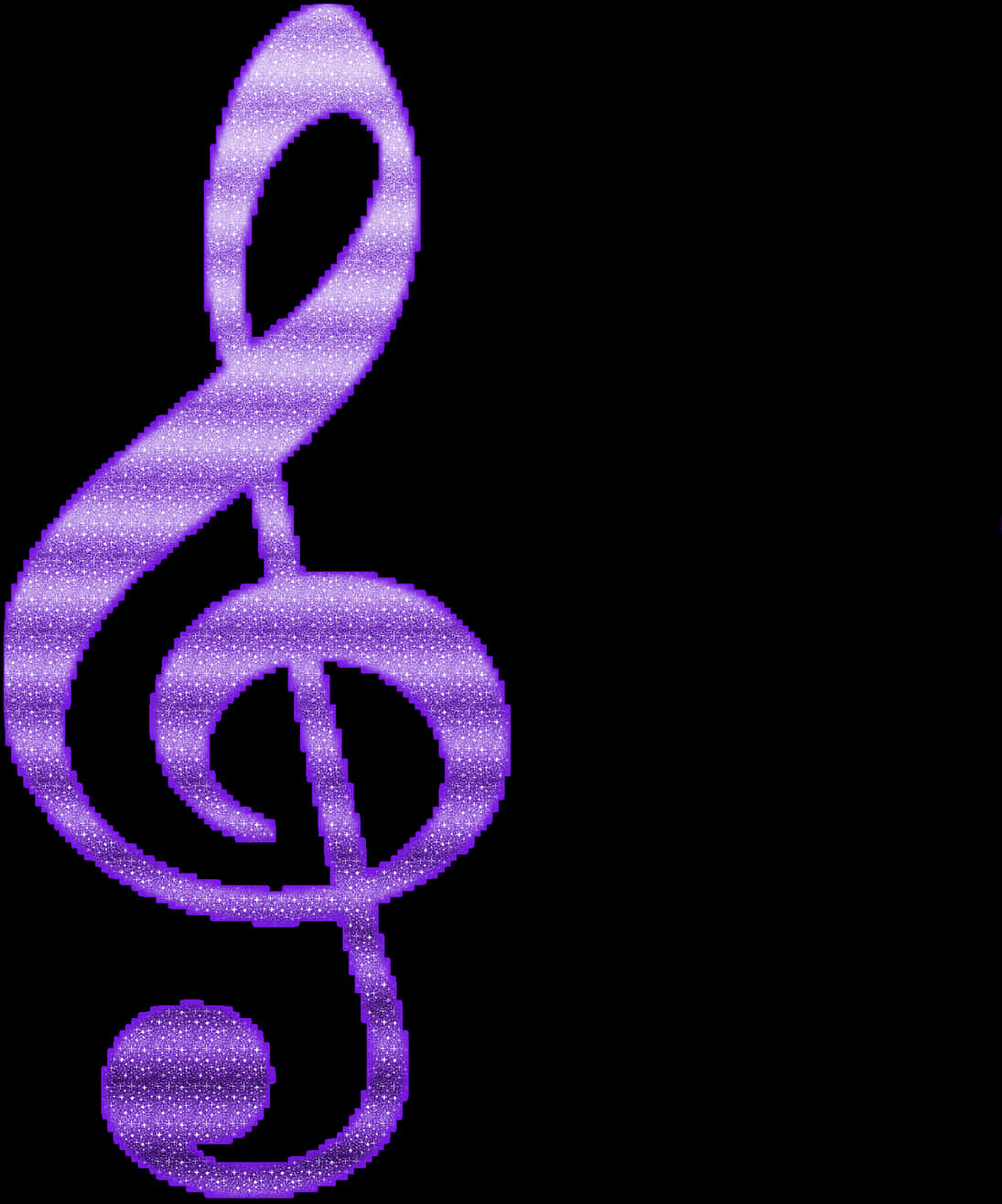 Purple Glitter Treble Clef