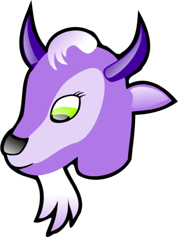 Purple Goat Cartoon Graphic