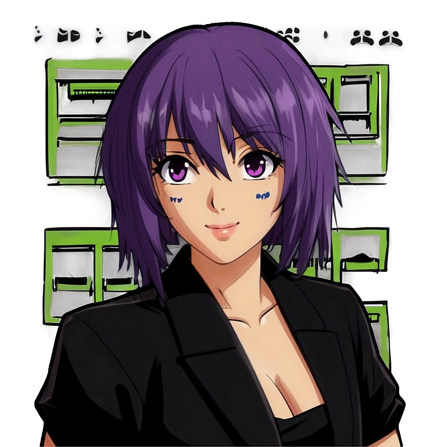 Purple Hair Anime Girl Png Wli