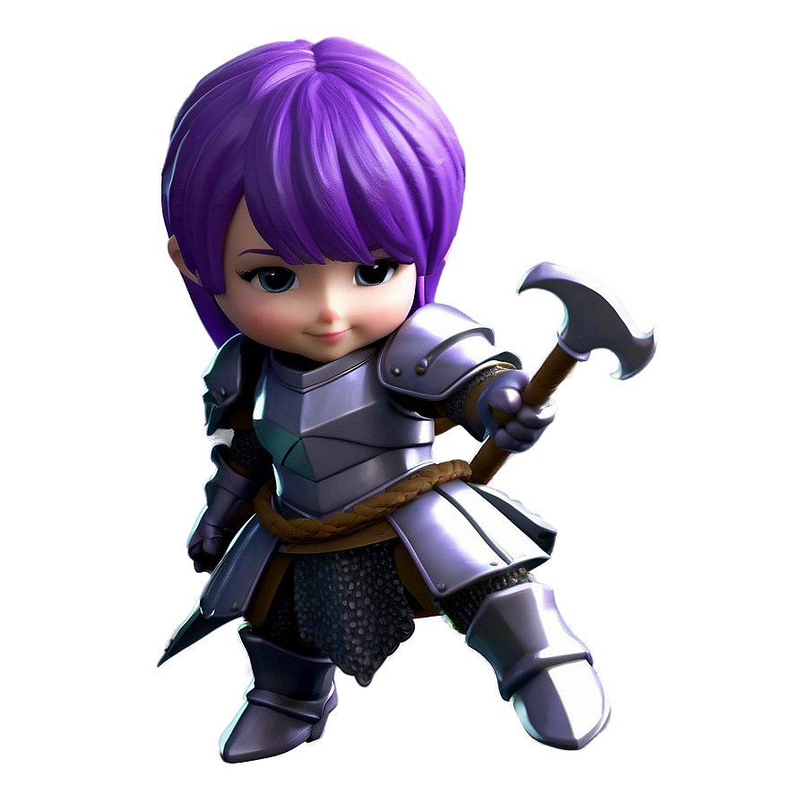 Purple Hair Fantasy Knight Png 06272024