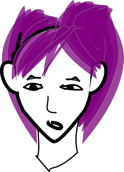 Purple Haired Vector Portrait