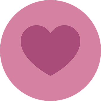 Purple Heart Iconon Pink Background