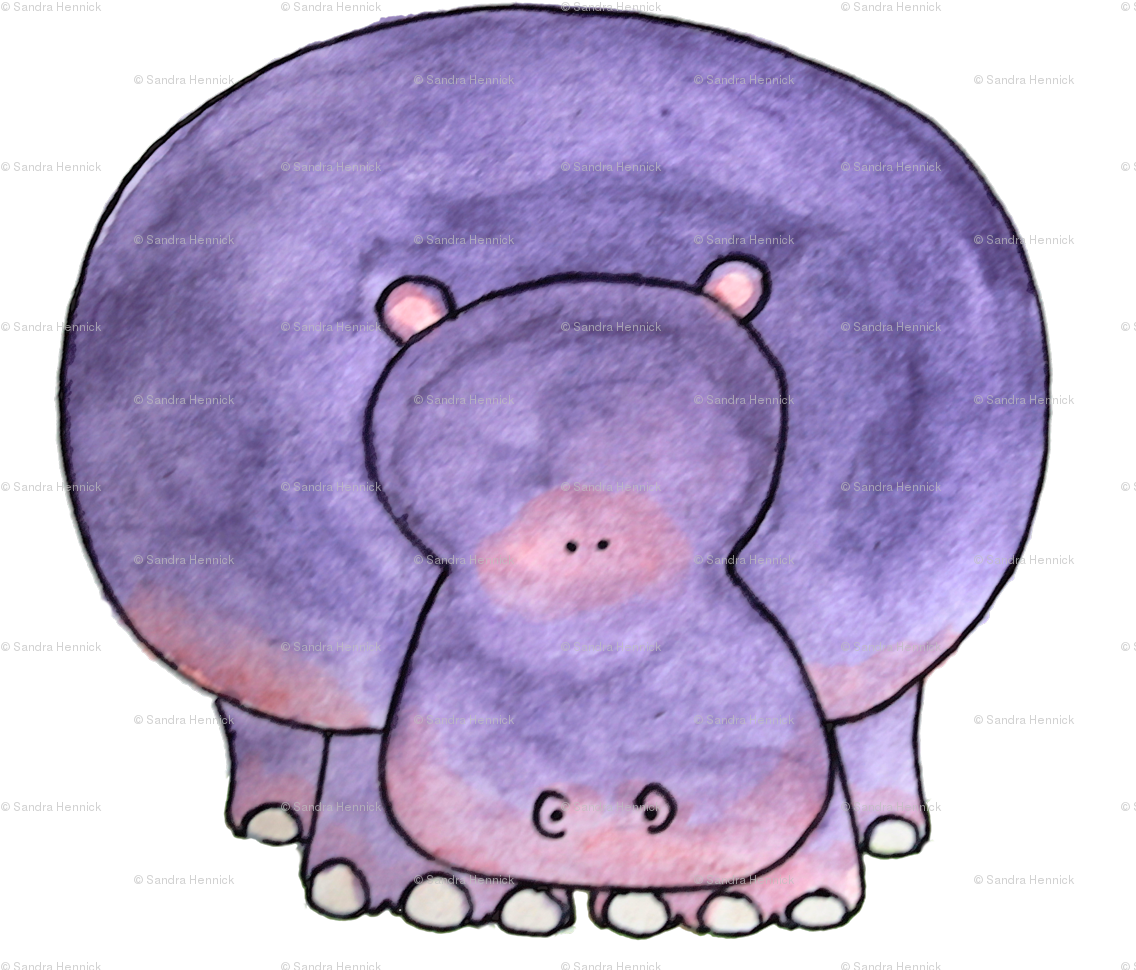 Purple Hippo Illustration