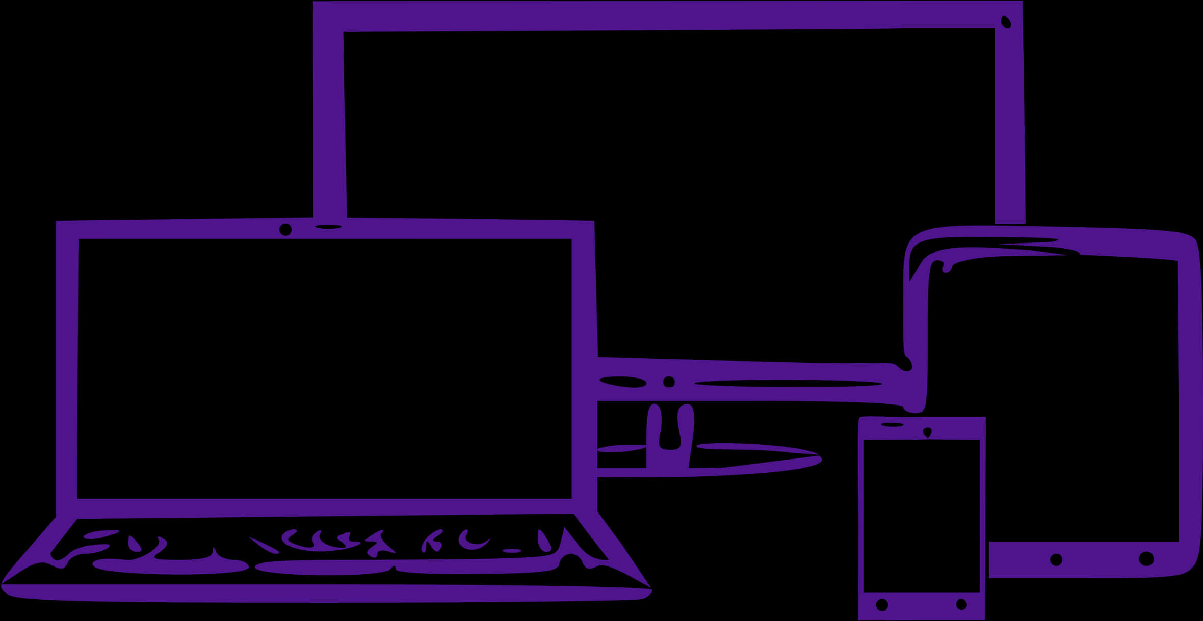 Purple Laptopand Devices Vector