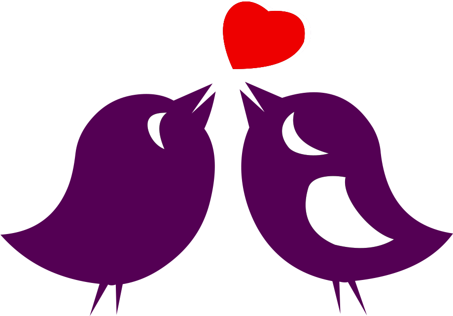 Purple Love Birds Vector