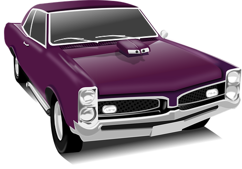 Purple Muscle Car Illustration