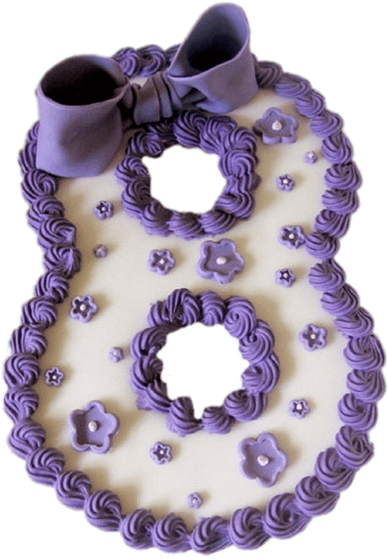 Purple Number8 Cake Design