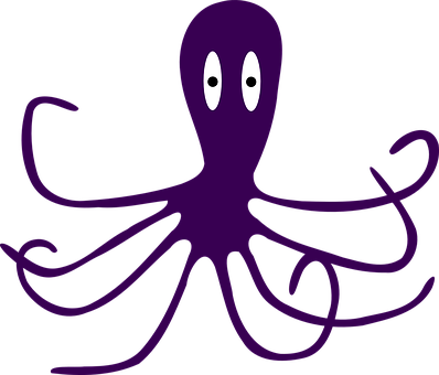 Purple Octopus Cartoon