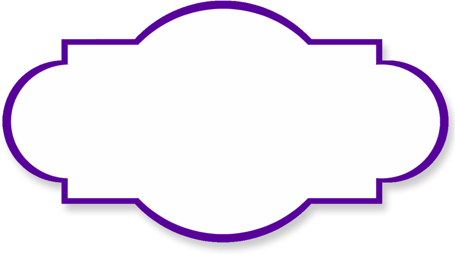 Purple Outlined Blank Label Shape