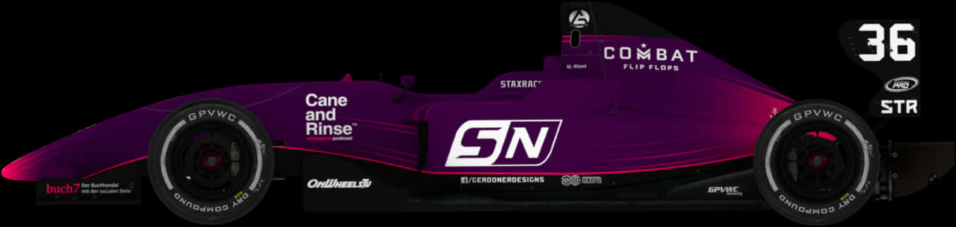 Purple Racing Car Side View