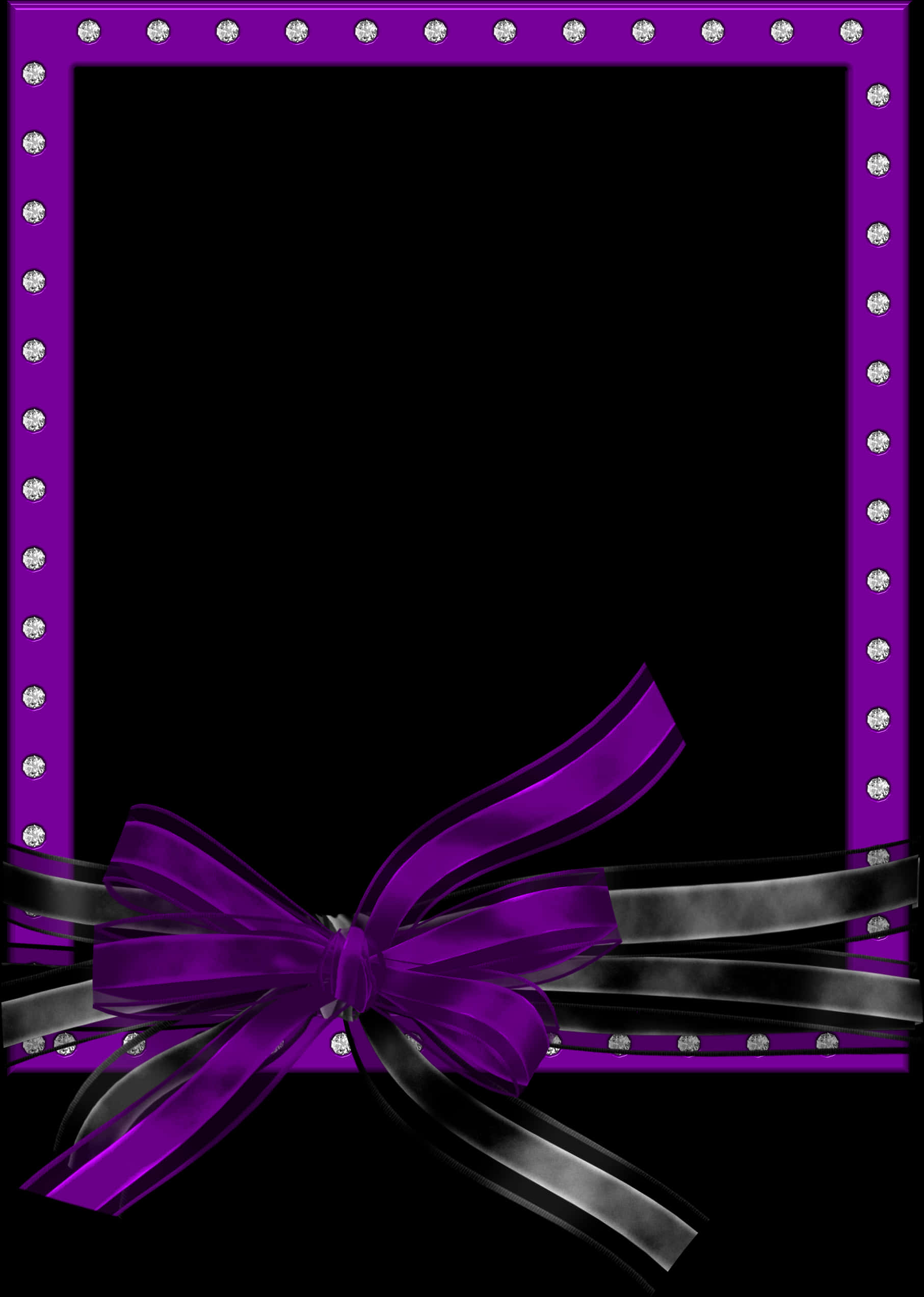 Purple Ribbon Frame Template