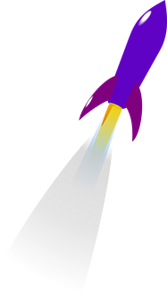 Purple Rocket Launch Illustration