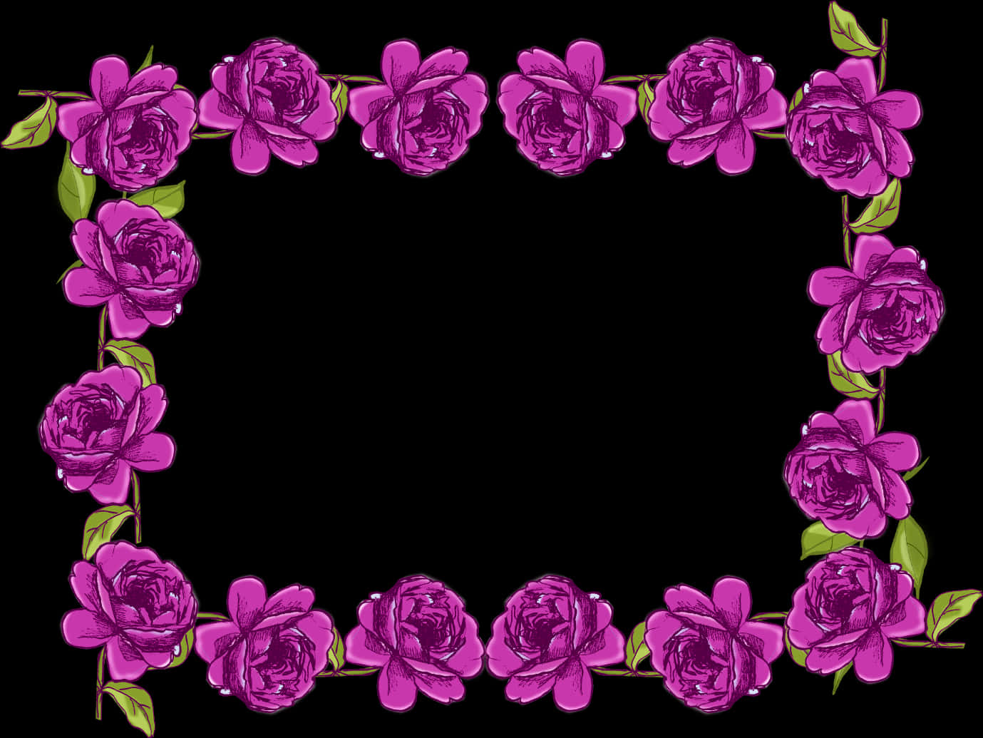 Purple Rose Frame Design