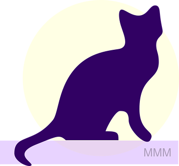 Purple Silhouette Cat Graphic