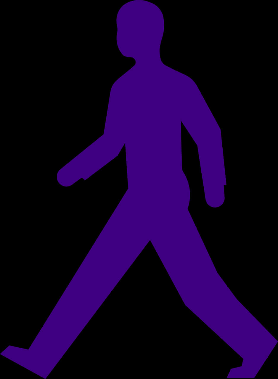 Purple Silhouette Person Walking