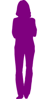 Purple Silhouette Woman Standing