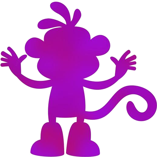 Purple Silhouetteof Bootsthe Monkey