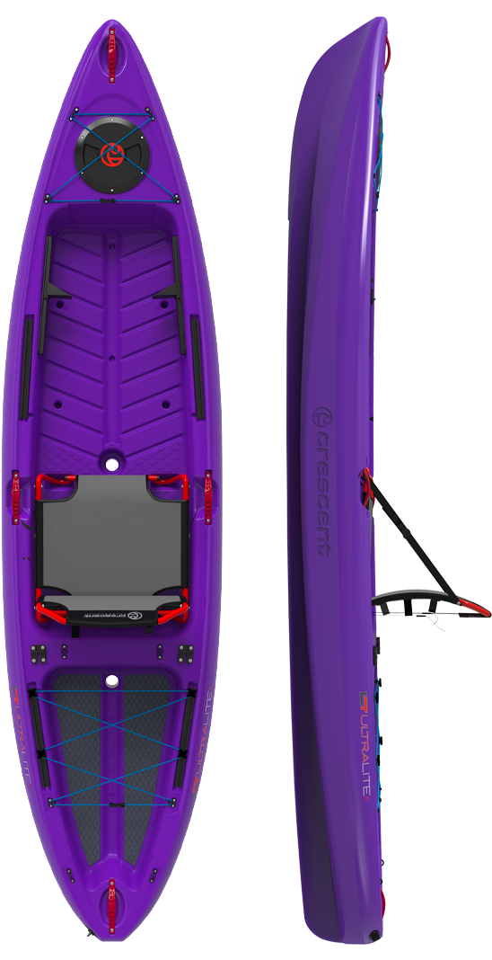 Purple Sit On Top Kayak Topand Side View