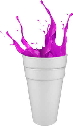 Purple Splashin Styrofoam Cup