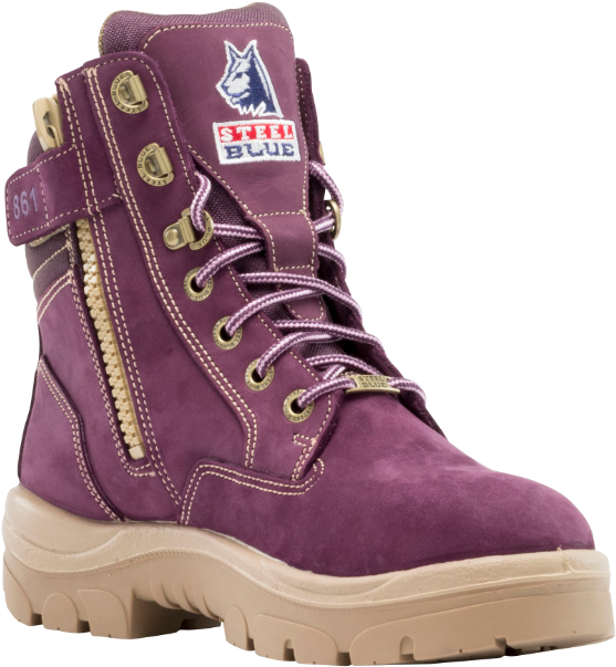 Purple Steel Blue Work Boot