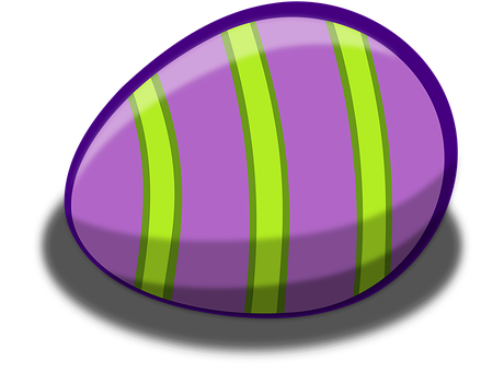 Purple Striped Easter Egg Illustration