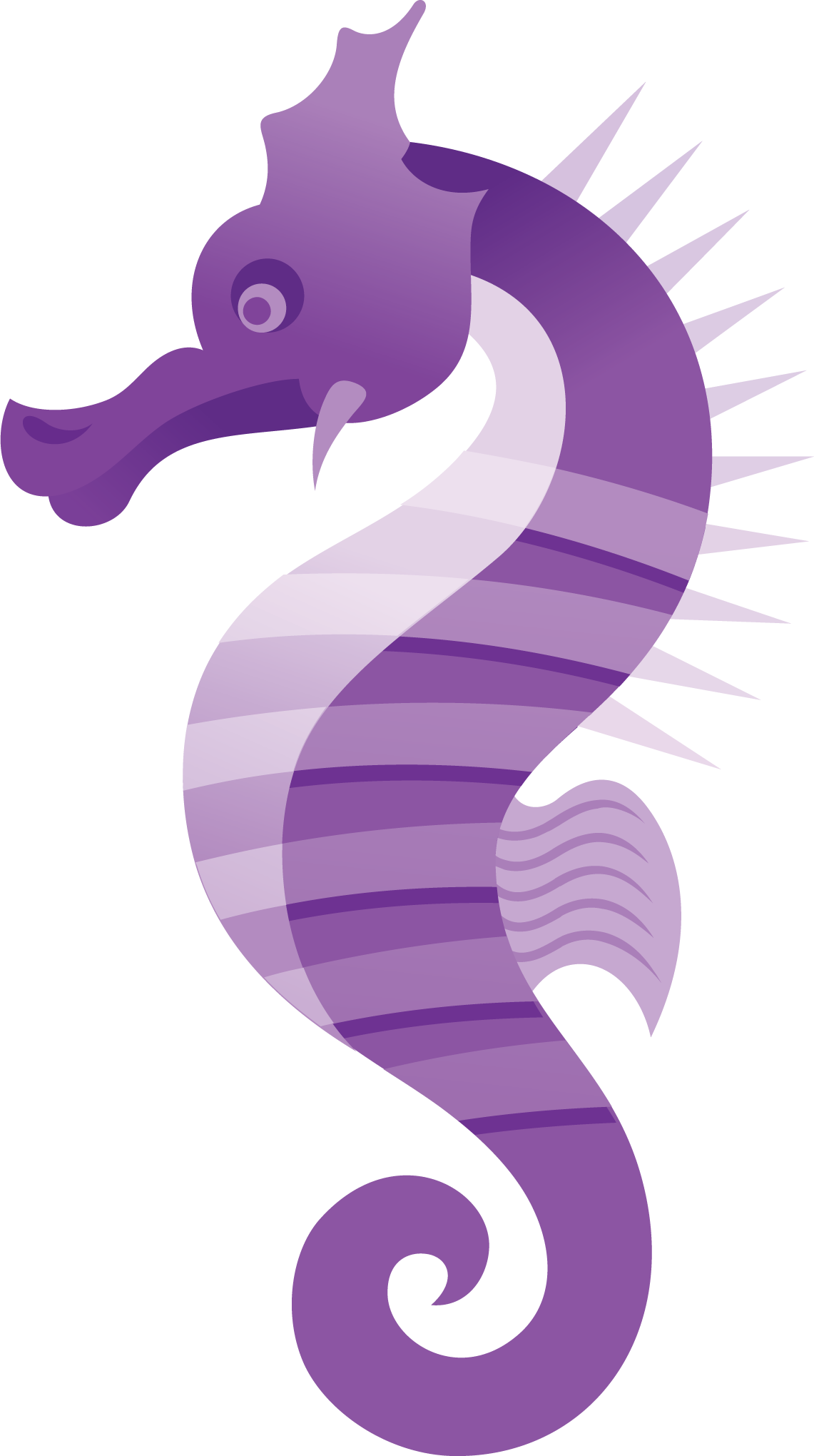 Purple Striped Seahorse Illustration