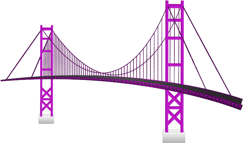 Purple Suspension Bridge Illustration