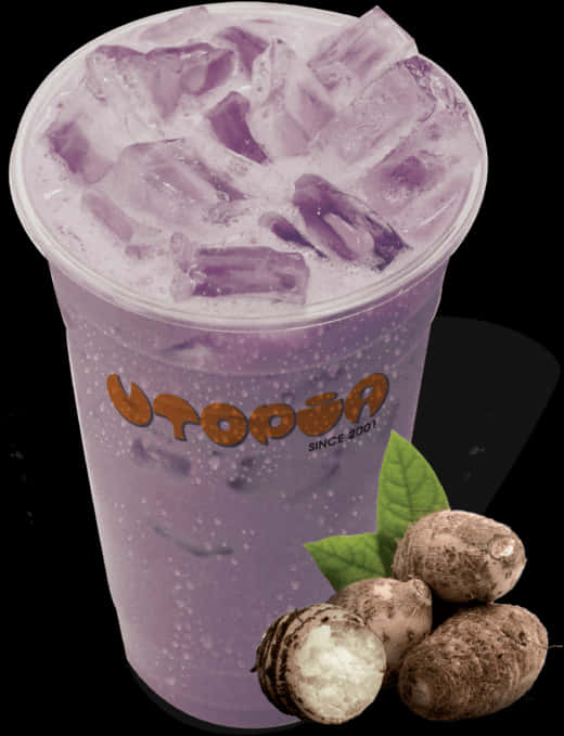 Purple Taro Bubble Teawith Ice