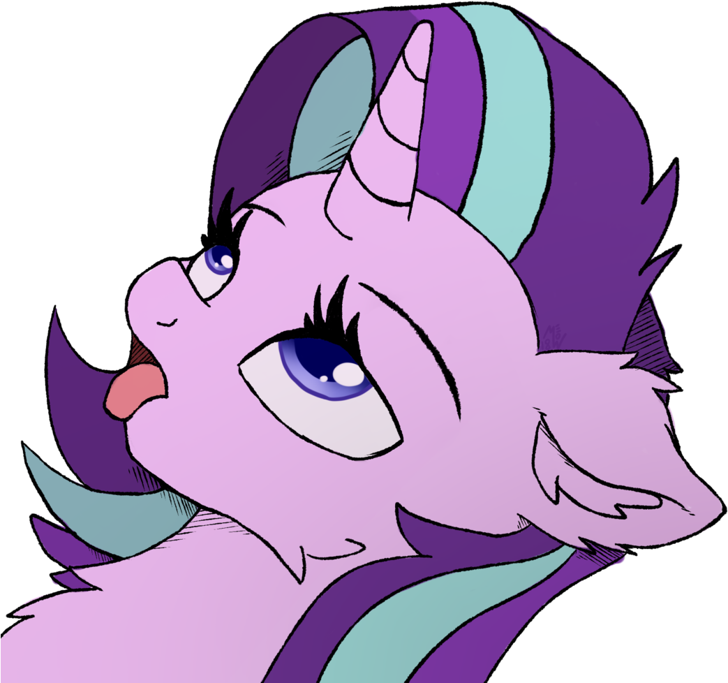 Purple Unicorn Cartoon Portrait