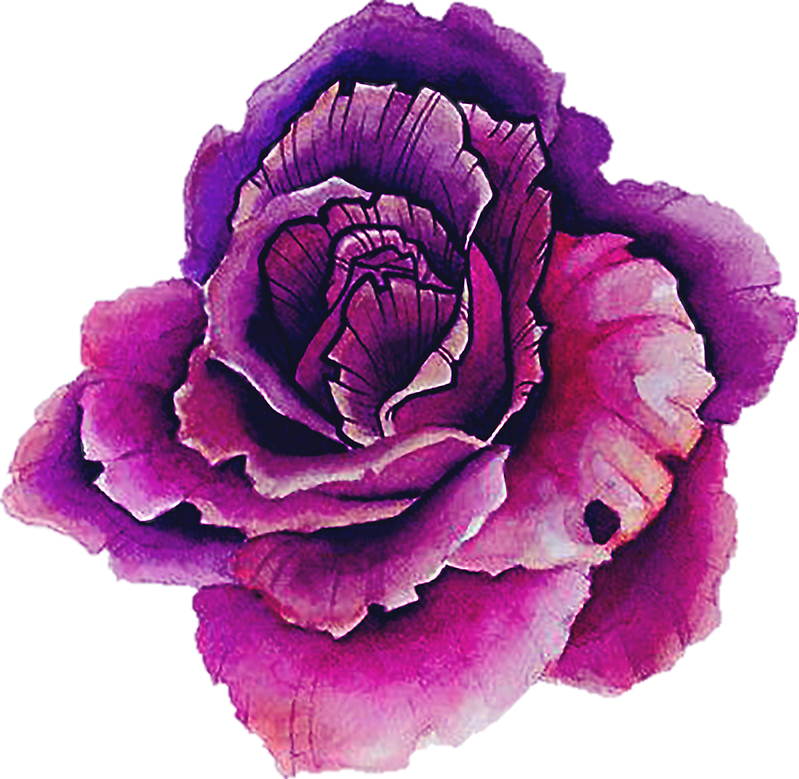 Purple Watercolor Rose Artwork